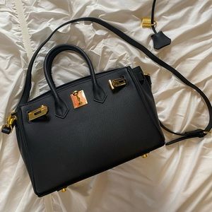 Black vegan leather bag